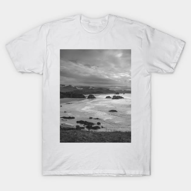Pacific Excitement - Black and White T-Shirt by Cascadia by Nature Magick